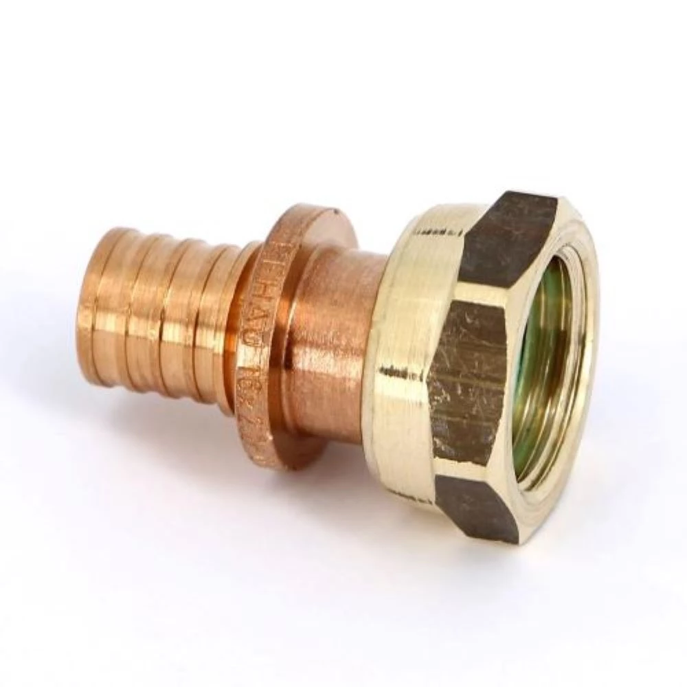 Переходник аксиальный РЕХАУ Rautitan RX+ Дн16хG 1/2″ Ру10 для труб из сшитого полиэтилена с накидной гайкой, корпус- бронза 14563353001