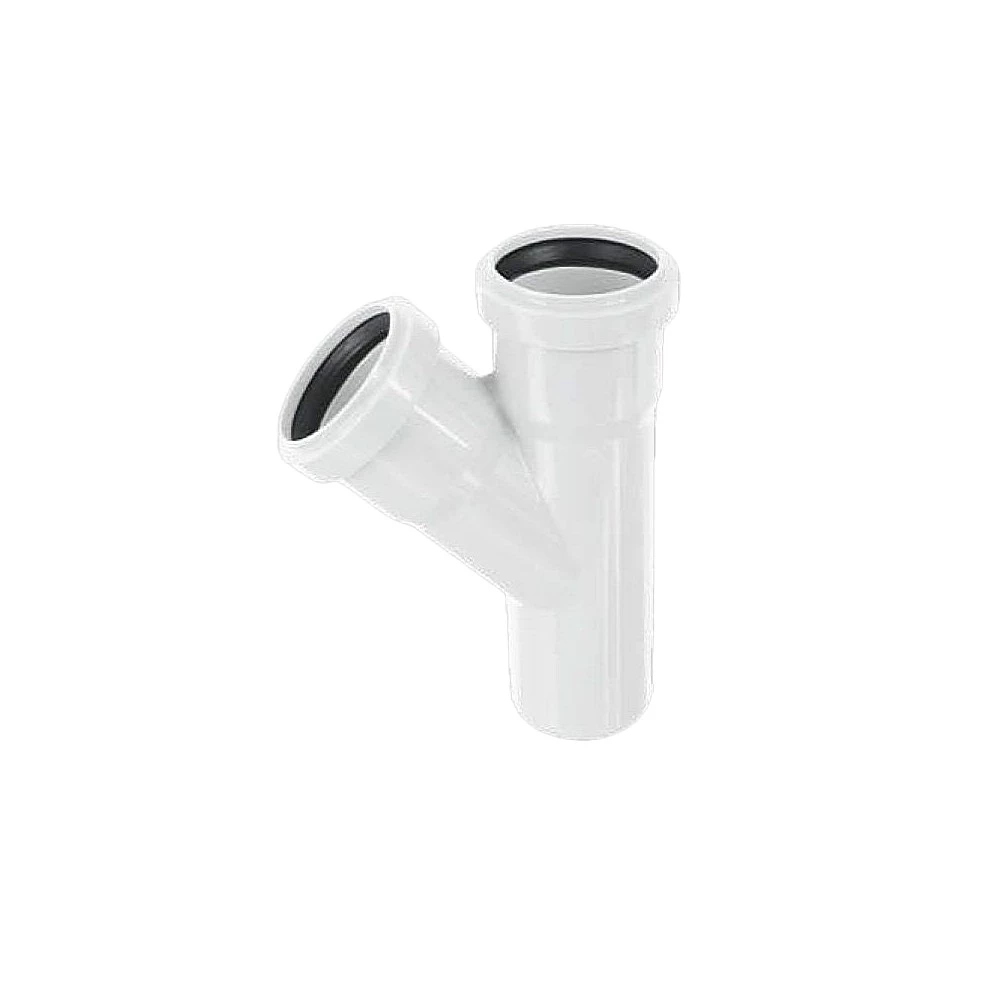 Тройник НПВХ Россия ШУМЭКС Дн50х50 угол 87° для бесшумной канализации