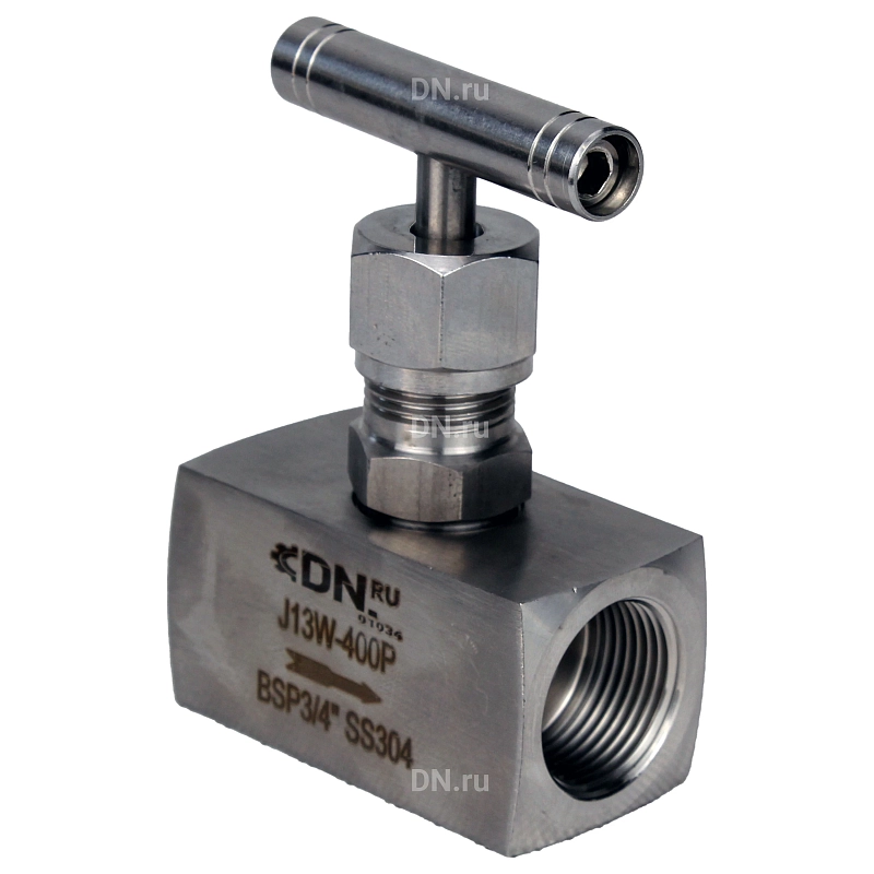 Клапан игольчатый VN3131M-T-Ht 2″ Ду50 Ру400 резьбовой, корпус - нержавеющая сталь 304, уплотнение - металл, с Т-образной рукояткой