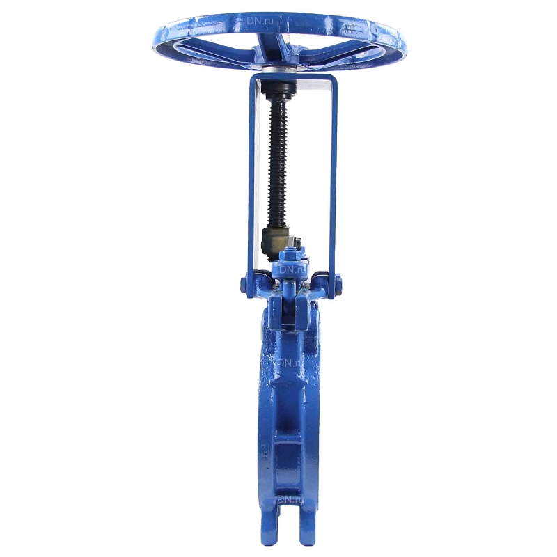 Задвижка шиберная ножевая Benarmo Ду80 Ру16 двусторонняя, межфланцевая, клин - однодисковый, шпиндель - невыдвижной, корпус - чугун, уплотнение - NBR, со штурвалом