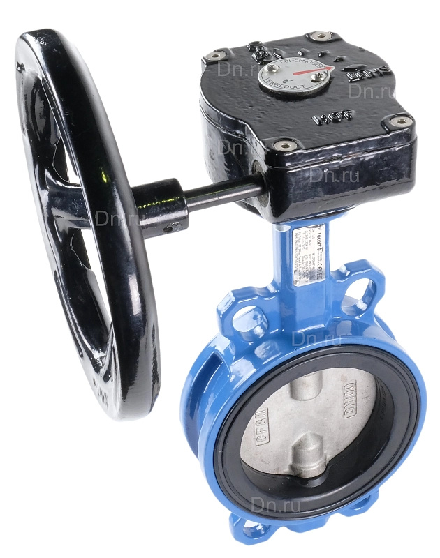 Затвор дисковый поворотный Tecofi VPI 4449-08 Ду40 Ру16 межфланцевый, корпус - ковкий чугун EN-GJS-500-7, диск - нержавеющая сталь CF8M, уплотнение - EPDM, с редуктором VPNREDUCT F05