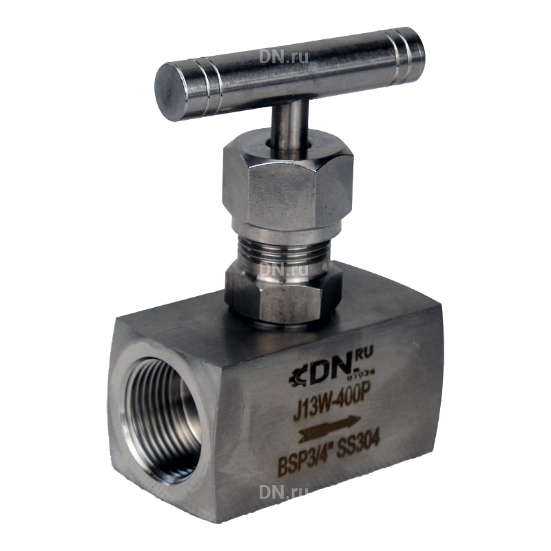 Клапан игольчатый VN3131M-T-Ht 2″ Ду50 Ру400 резьбовой, корпус - нержавеющая сталь 304, уплотнение - металл, с Т-образной рукояткой