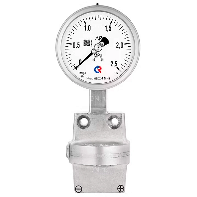 Манометр Росма ТМД-1-521Р (0-40кПа) 400кПа 2хG1/4 1.5 дифференциальный, модификация 1, 100мм, тип - ТМД-1-521Р, радиальное присоединение, 0-40кПа, макс. статическое давление 400кПа, резьба 2хG1/4, класс точности 1.5